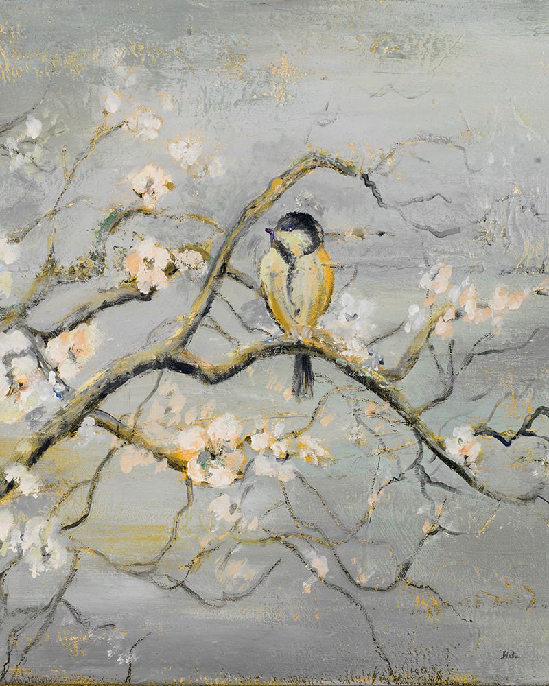 Gold and Gray Branch with Birds II art print by Patricia Pinto for $57.95 CAD