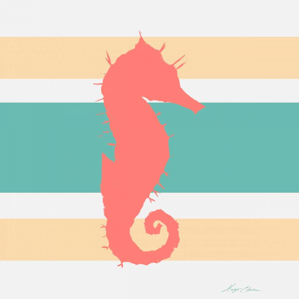 Sea Creature on Stripes I art print by Hugo Edwins for $57.95 CAD