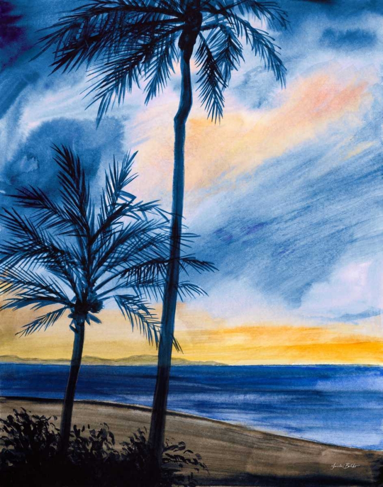 Blue Tropic Nights I art print by Linda Baliko for $57.95 CAD