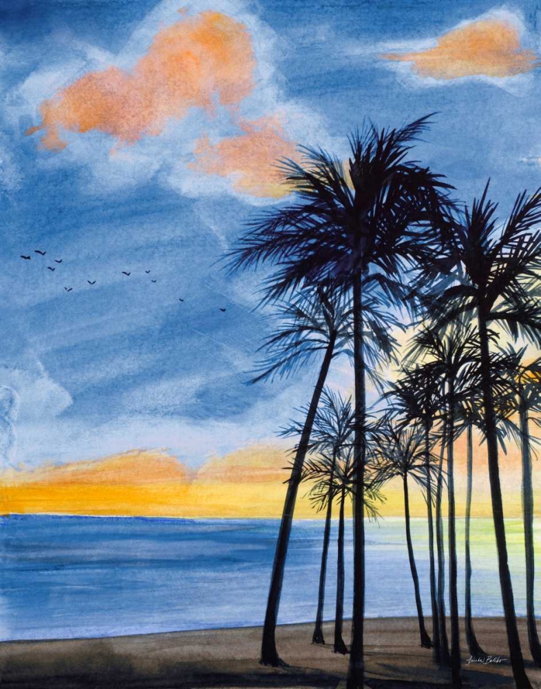Blue Tropic Nights II art print by Linda Baliko for $57.95 CAD