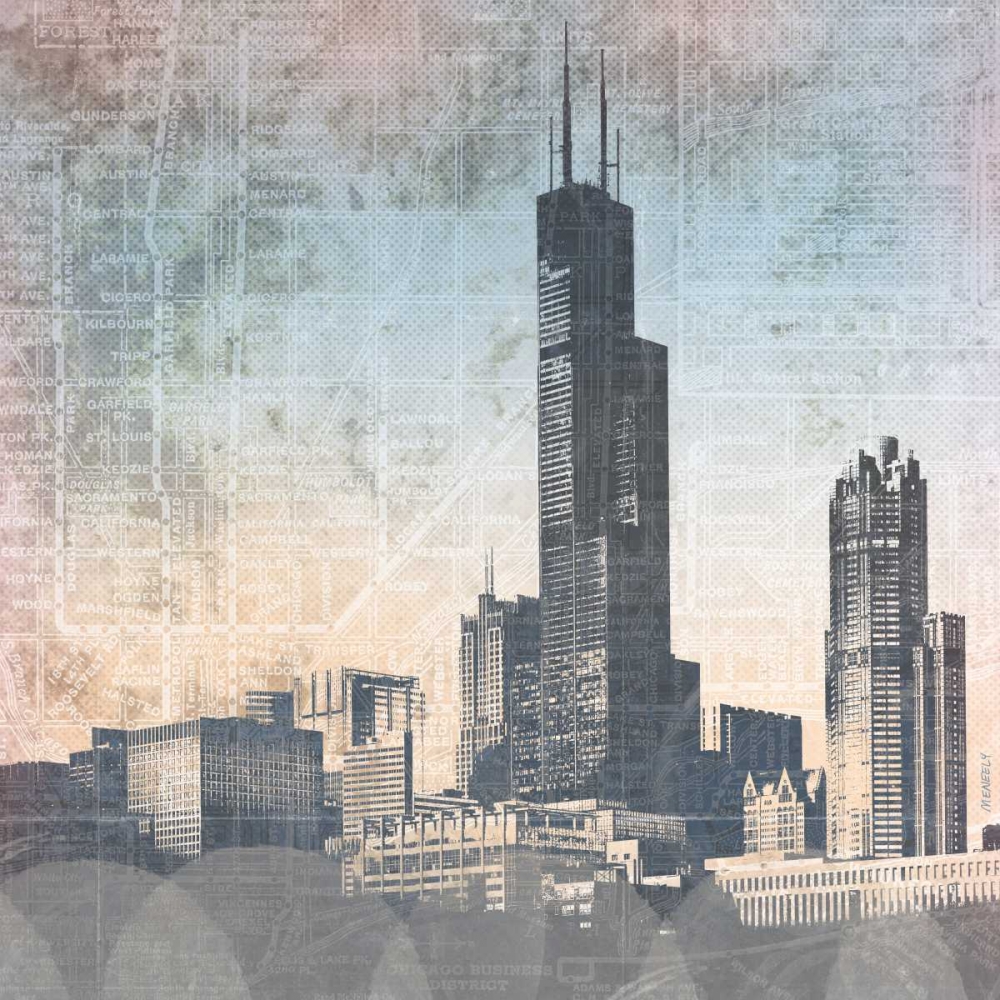 Chicago Skyline I art print by Dan Meneely for $57.95 CAD