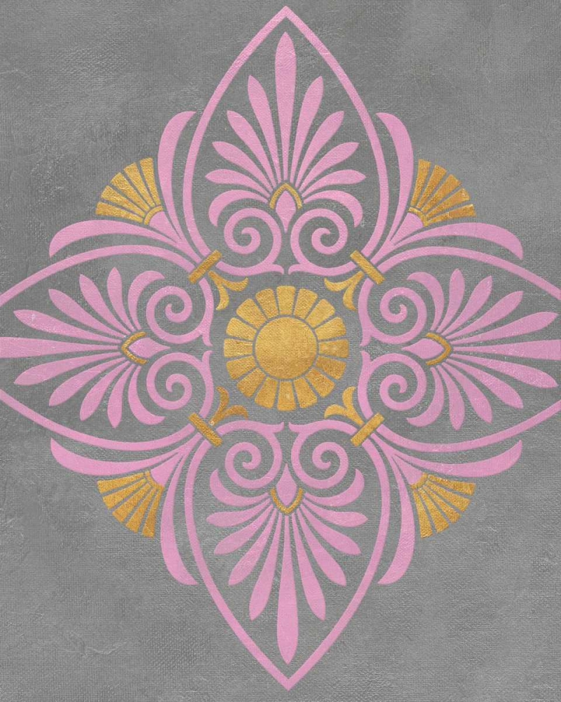 Gray and Pink Medallion I art print by SD Graphics Studio for $57.95 CAD
