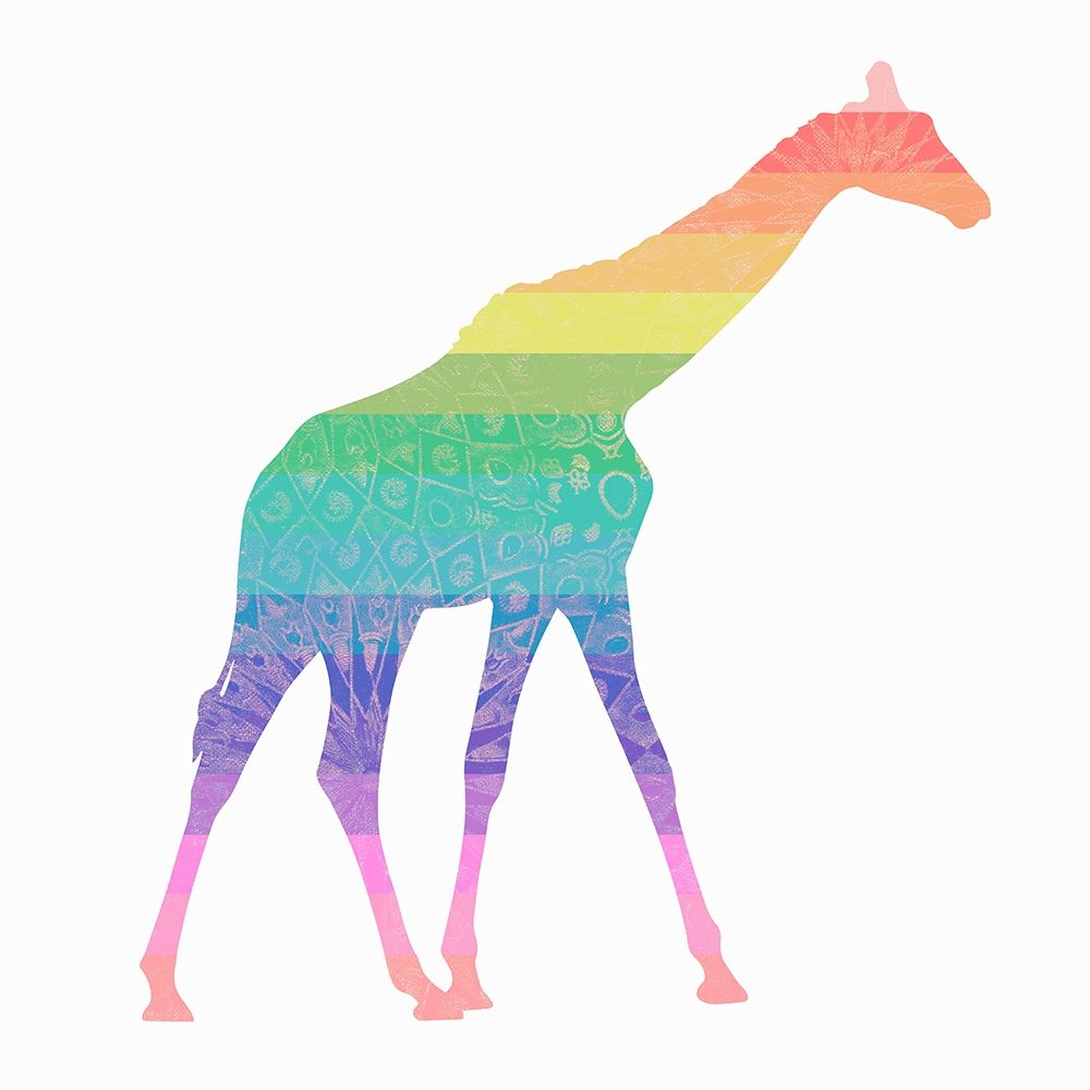 Rainbow Giraffe art print by SD Graphics Studio for $57.95 CAD