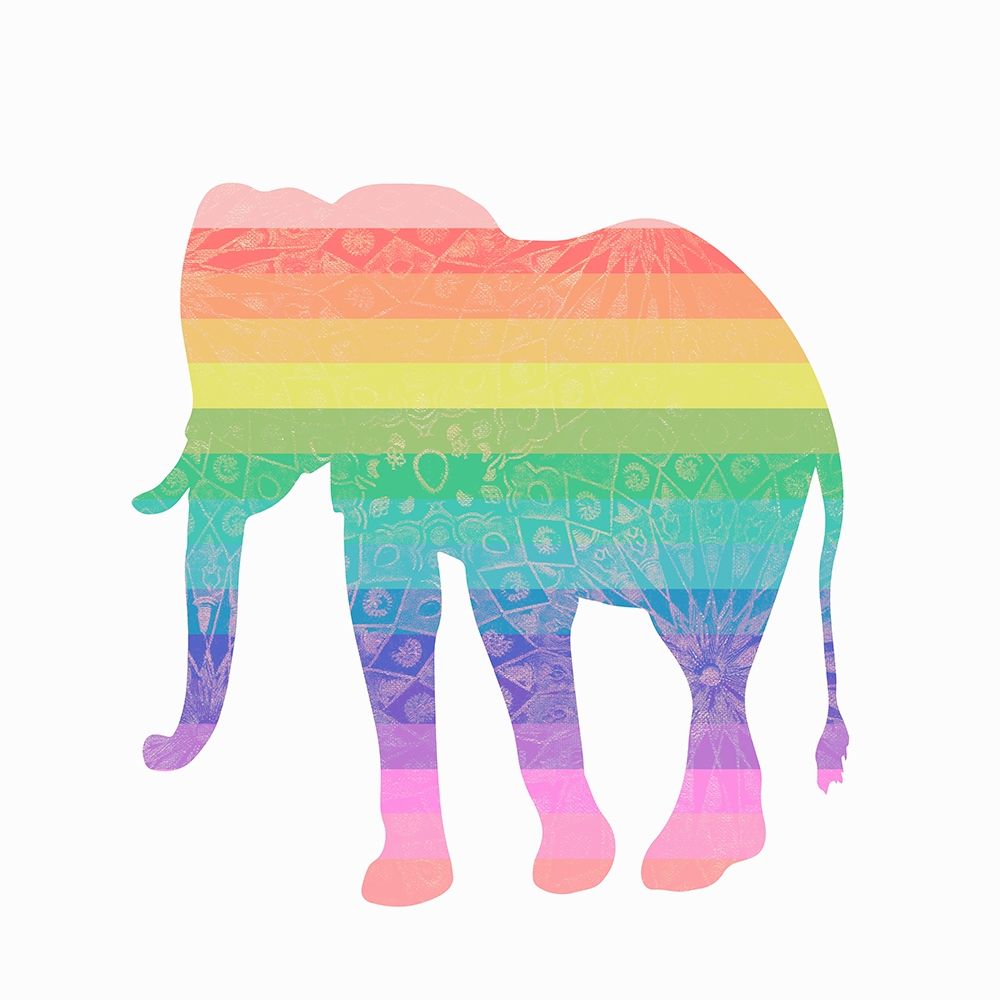 Rainbow Elephant art print by SD Graphics Studio for $57.95 CAD