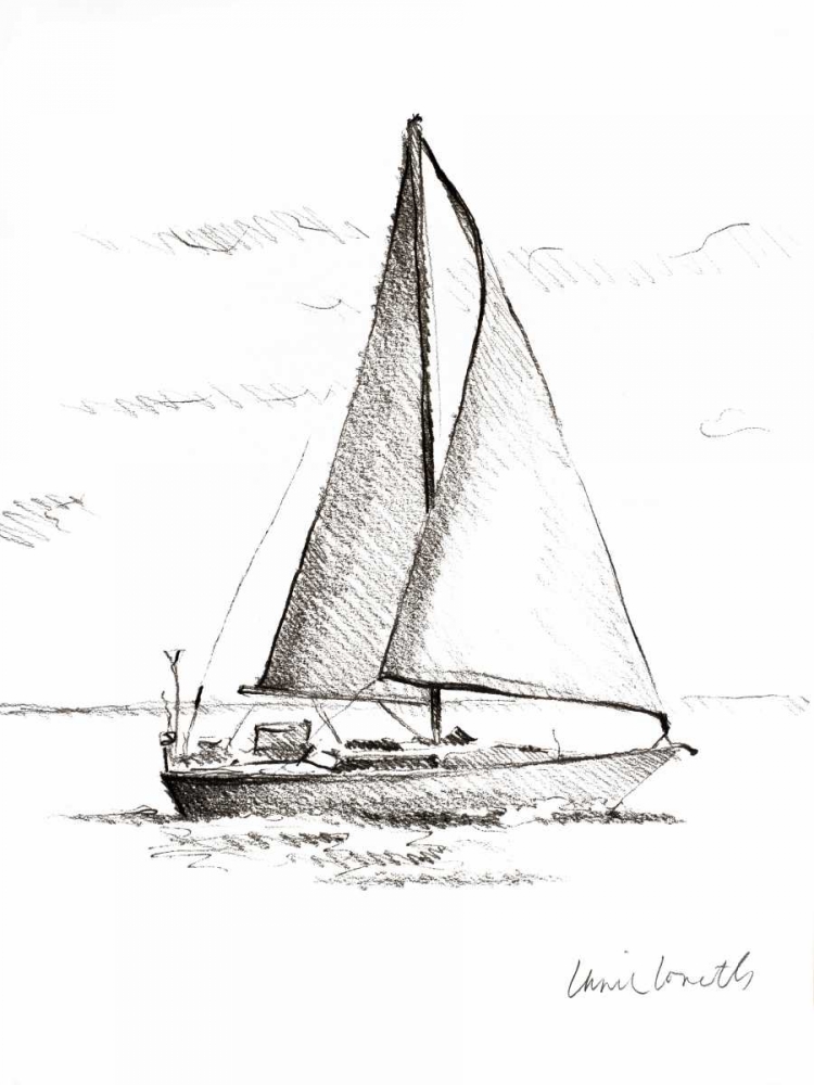 Coastal Boat Sketch I art print by Lanie Loreth for $57.95 CAD
