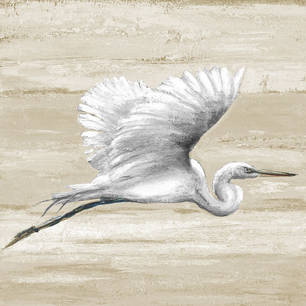 Neutral Great Egret I art print by Patricia Pinto for $57.95 CAD