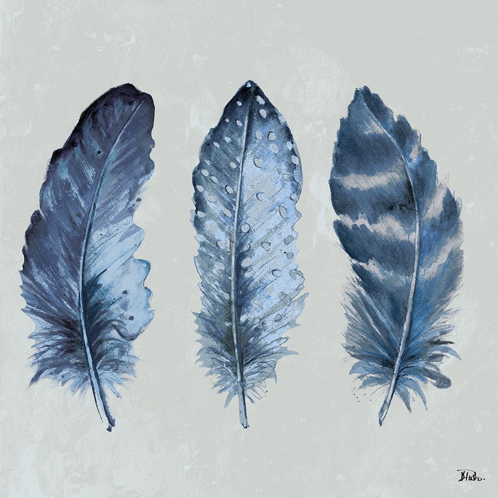 Indigo Feathers I art print by Patricia Pinto for $57.95 CAD