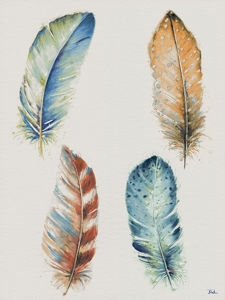 Four Colorful Feathers art print by Patricia Pinto for $57.95 CAD
