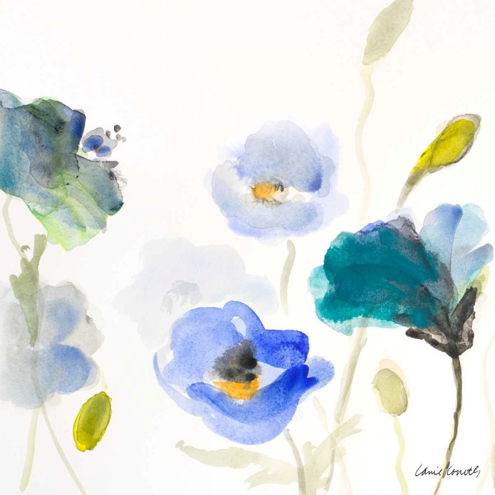 Poppies In The Blues I art print by Lanie Loreth for $57.95 CAD