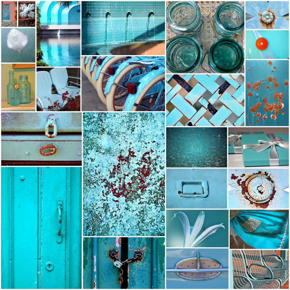 Rustic Teal Collage art print by Gail Peck for $57.95 CAD