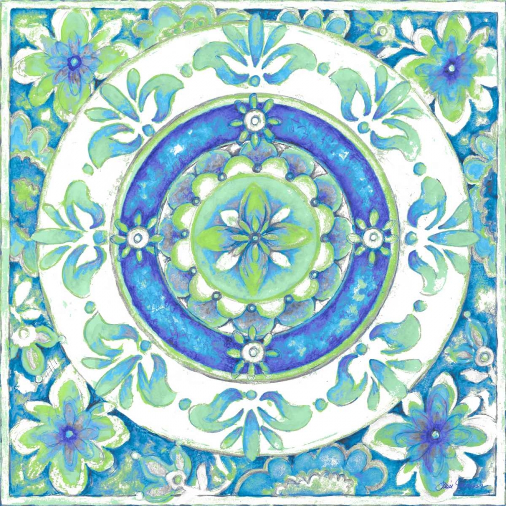 Azurite Medallion II art print by Janice Gaynor for $57.95 CAD