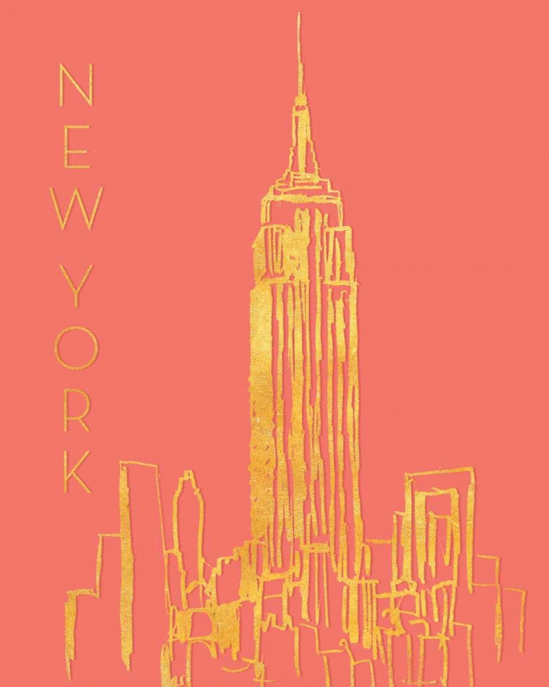 New York on Coral art print by Nicholas Biscardi for $57.95 CAD
