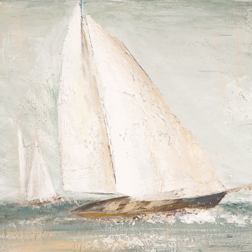 Neutral Cape Cod Sailboat I art print by Patricia Pinto for $57.95 CAD