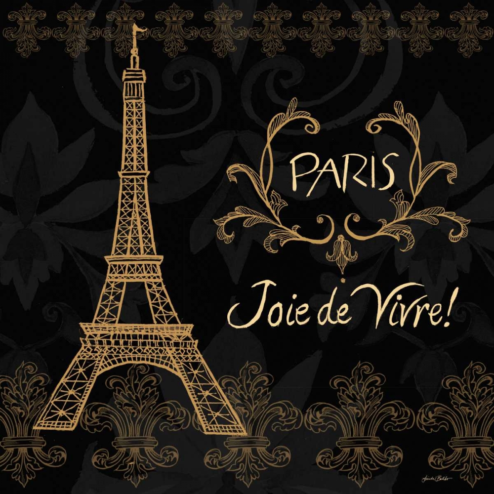 Elegant Paris Gold Square Border II art print by Linda Baliko for $57.95 CAD