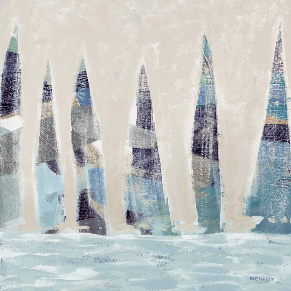 Muted Sail Boats Square I art print by Kingsley for $57.95 CAD