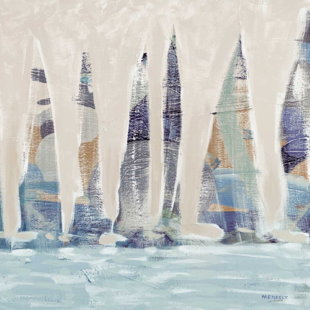 Muted Sail Boats Square II art print by Kingsley for $57.95 CAD