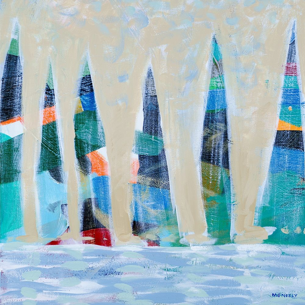 Dozen Colorful Boats Square I art print by Dan Meneely for $57.95 CAD