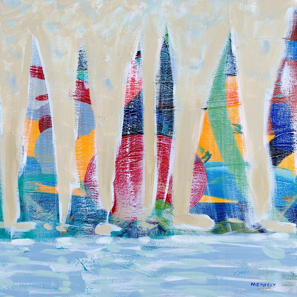 Dozen Colorful Boats Square II art print by Dan Meneely for $57.95 CAD