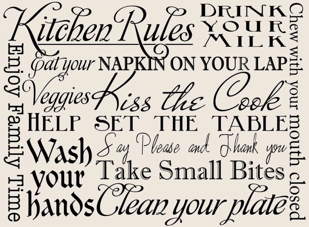 Kitchen Rules IV art print by SD Graphics Studio for $57.95 CAD