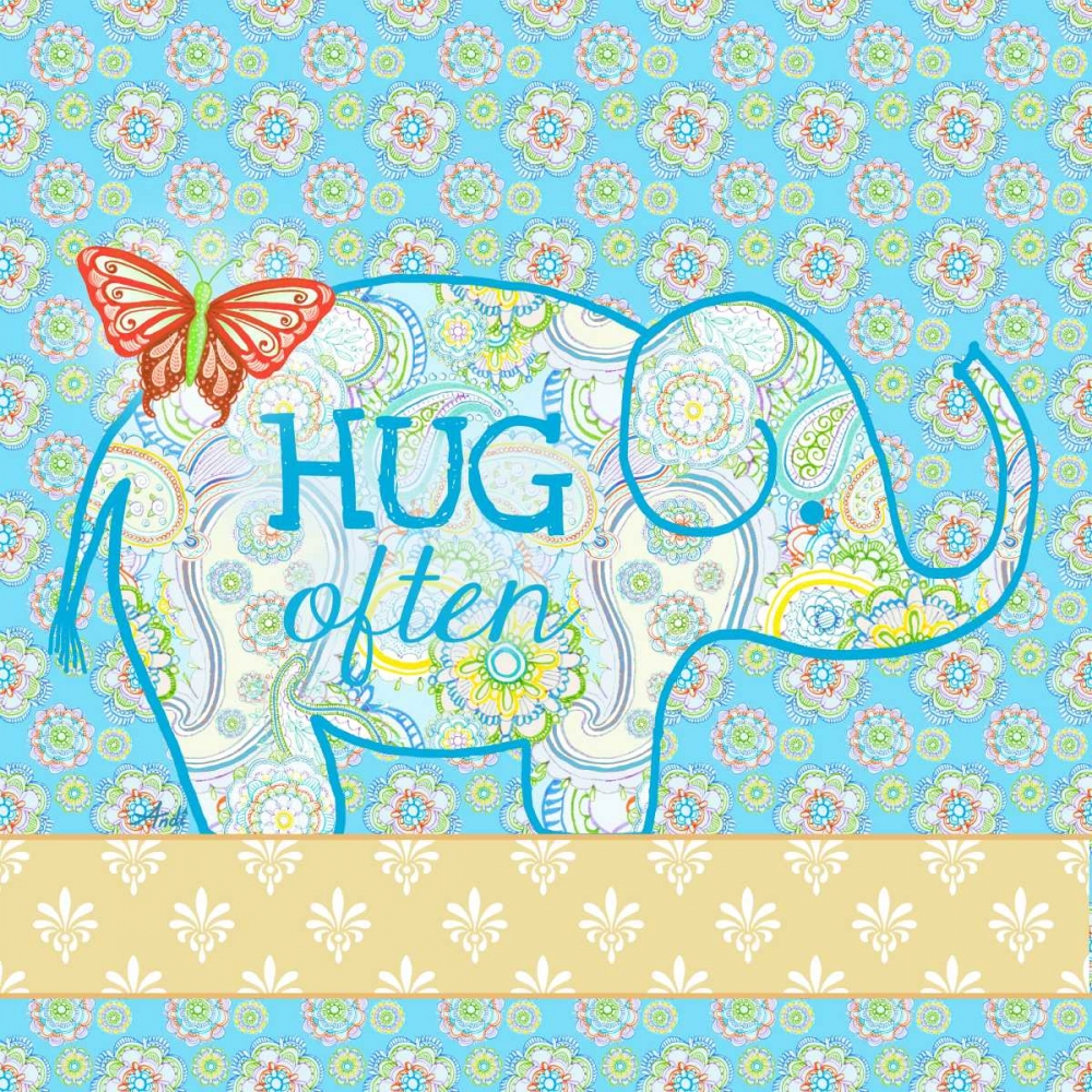 Blue Elephant I art print by Andi Metz for $57.95 CAD