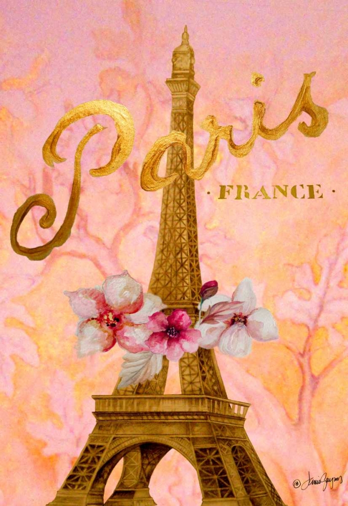 Gold Paris Eiffel Panel art print by Janice Gaynor for $57.95 CAD