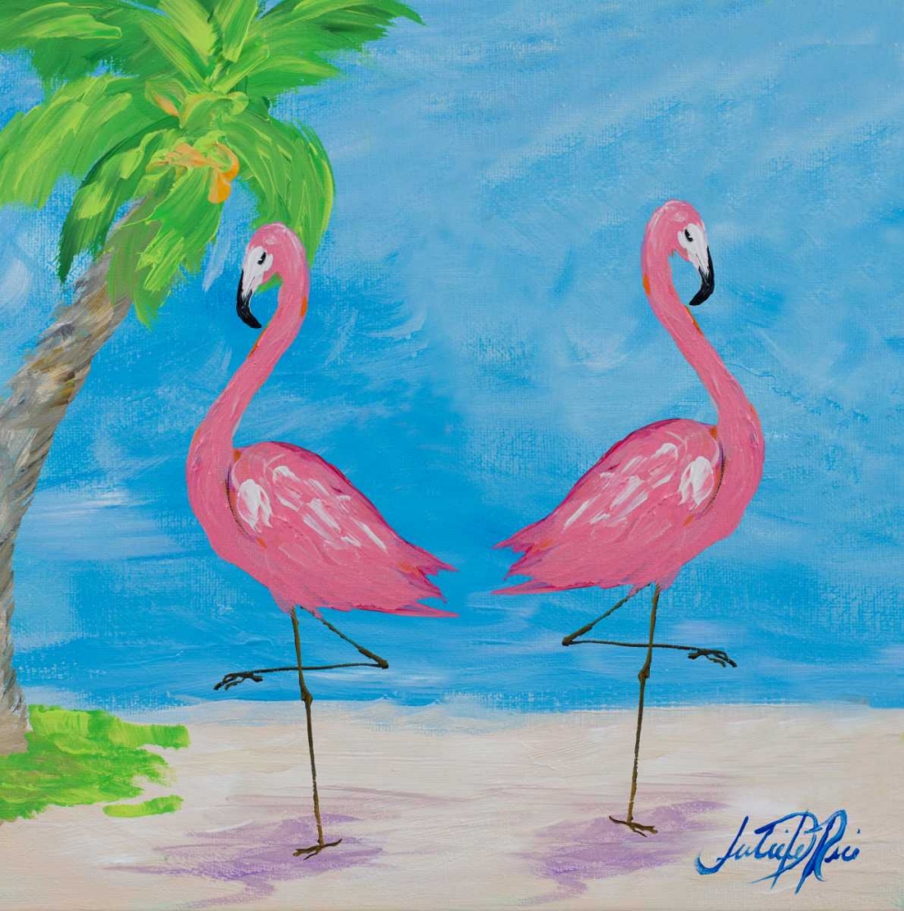 Fancy Flamingos IV art print by Julie DeRice for $57.95 CAD