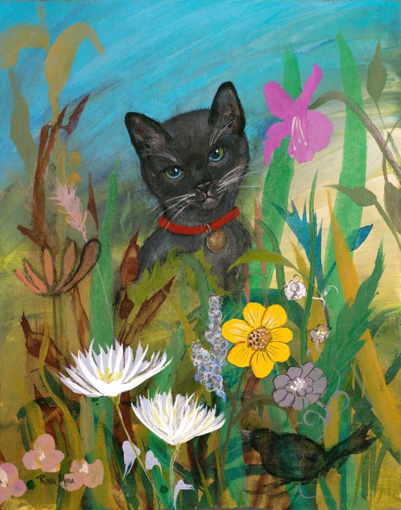 Cat in the Garden art print by Robin Maria for $57.95 CAD