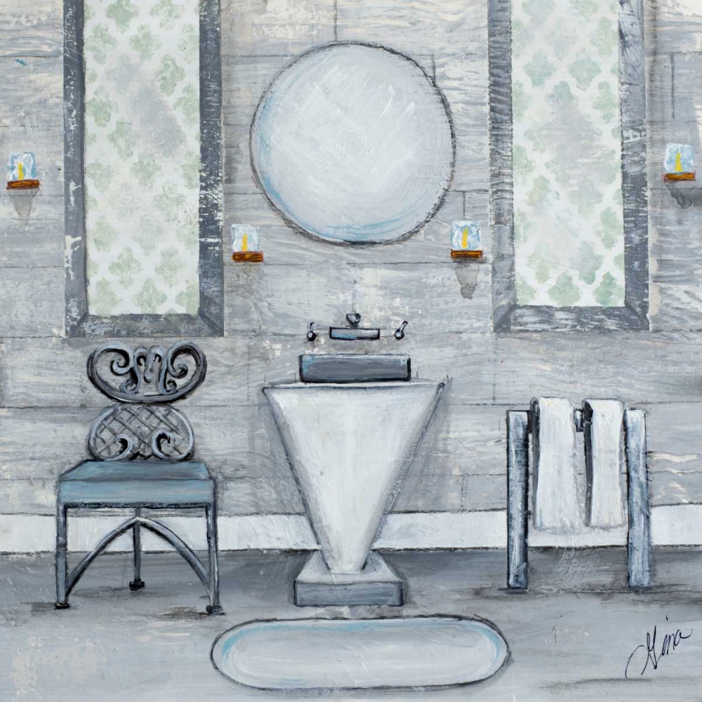 Grey Bath I art print by Gina Ritter for $57.95 CAD