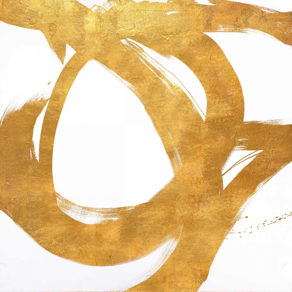 Gold Circular Strokes I art print by Megan Morris for $57.95 CAD