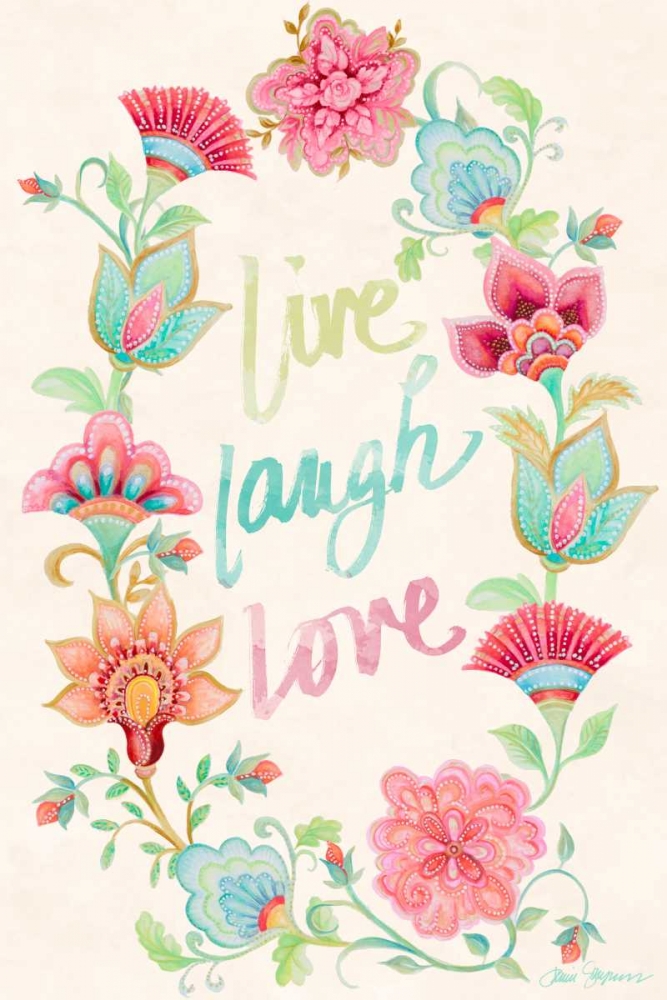 Live Laugh Love Wreath art print by Janice Gaynor for $57.95 CAD