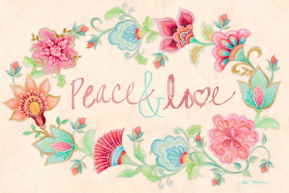 Peace and Love Wreath art print by Janice Gaynor for $57.95 CAD