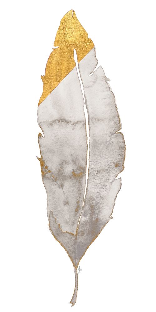 Gray and Gold Feather art print by Nola James for $57.95 CAD