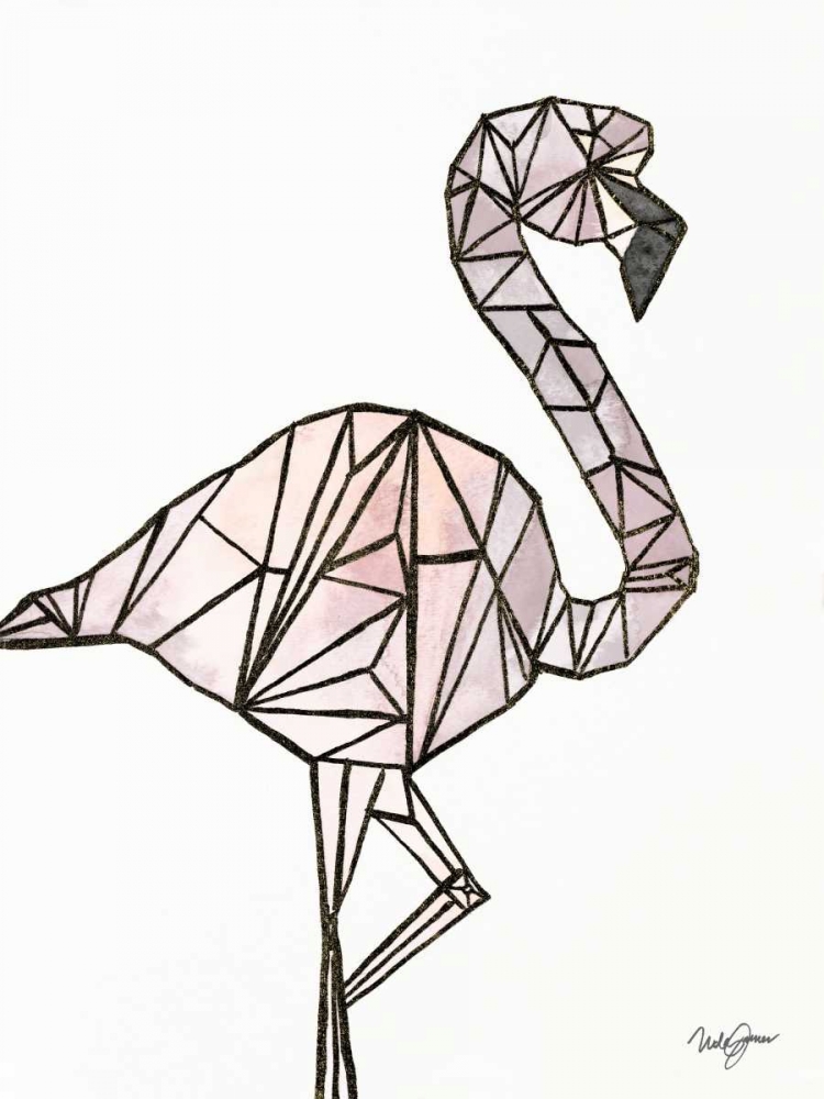Origami Flamingo Sketch art print by Nola James for $57.95 CAD