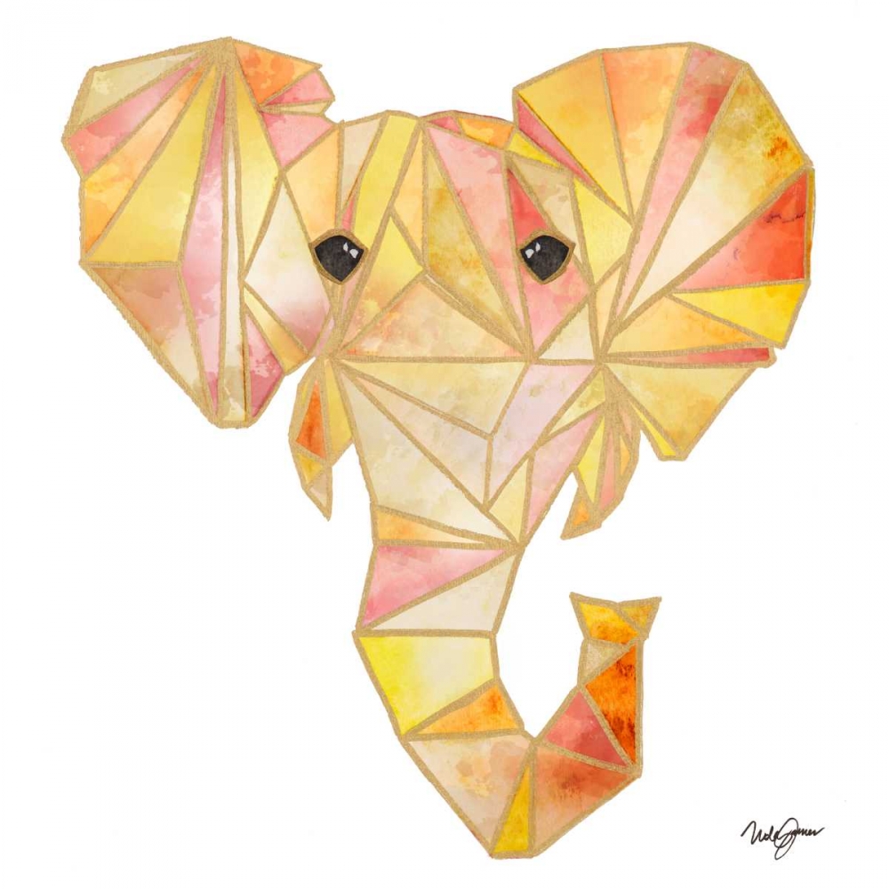 Retro Orange Elephant Square art print by Nola James for $57.95 CAD