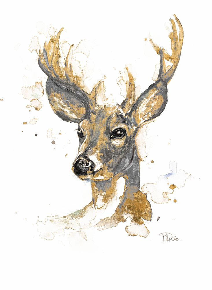 Gold Antlers I art print by Patricia Pinto for $57.95 CAD