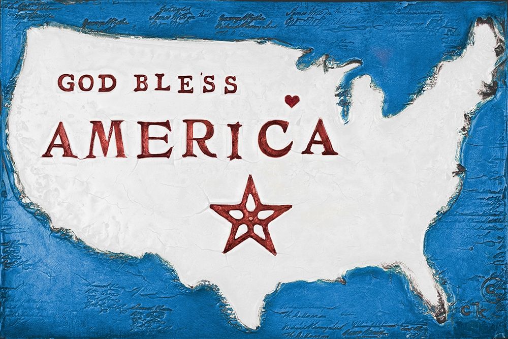 God Bless America (Red, White and Blue) art print by Carolyn Kinnison for $57.95 CAD