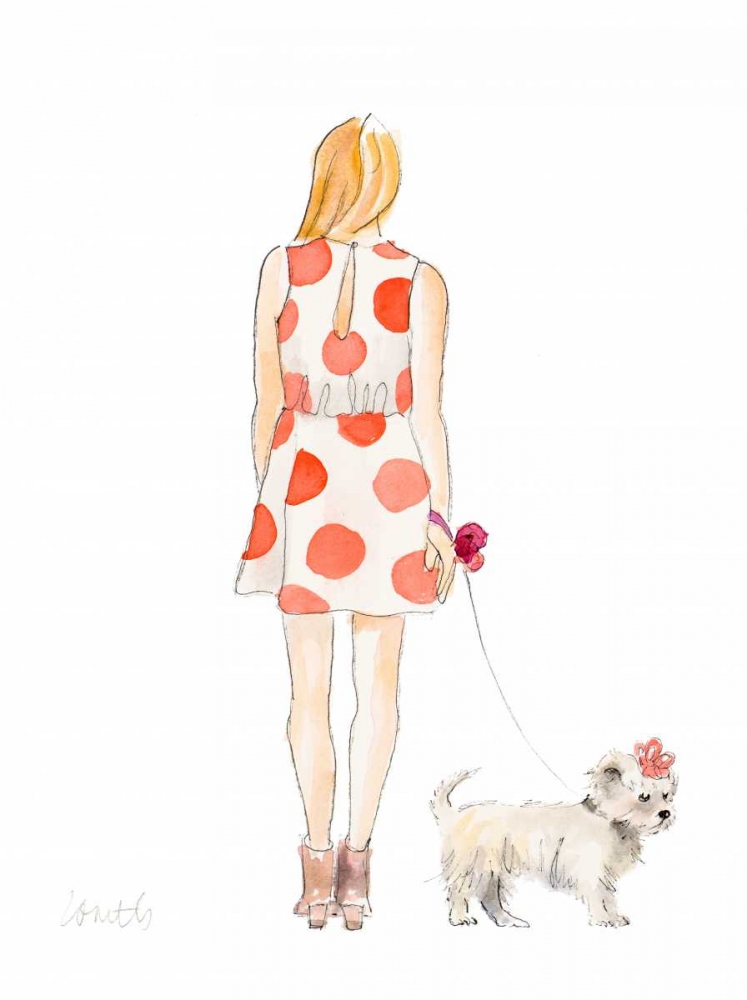 Water Color Girl With Puppy II art print by Lanie Loreth for $57.95 CAD