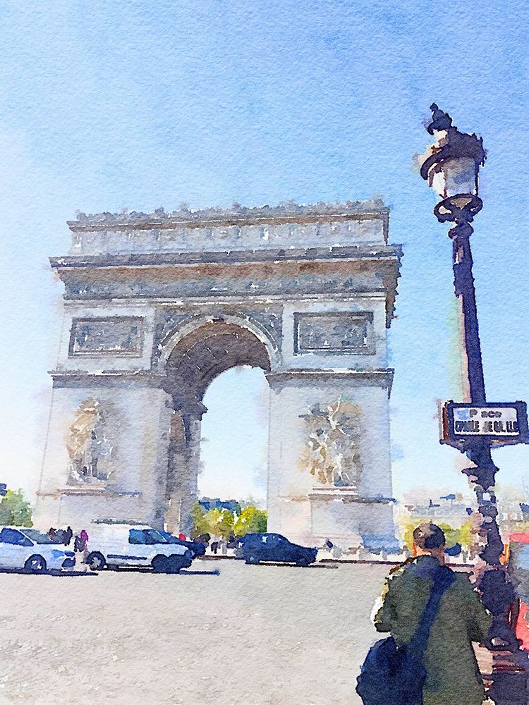 Watercolor Streets of Paris I art print by Emily Navas for $57.95 CAD