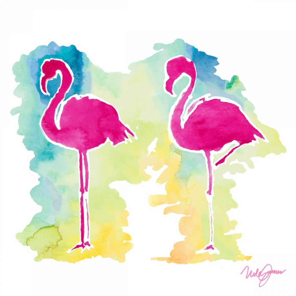 Sunset Flamingo art print by Nola James for $57.95 CAD
