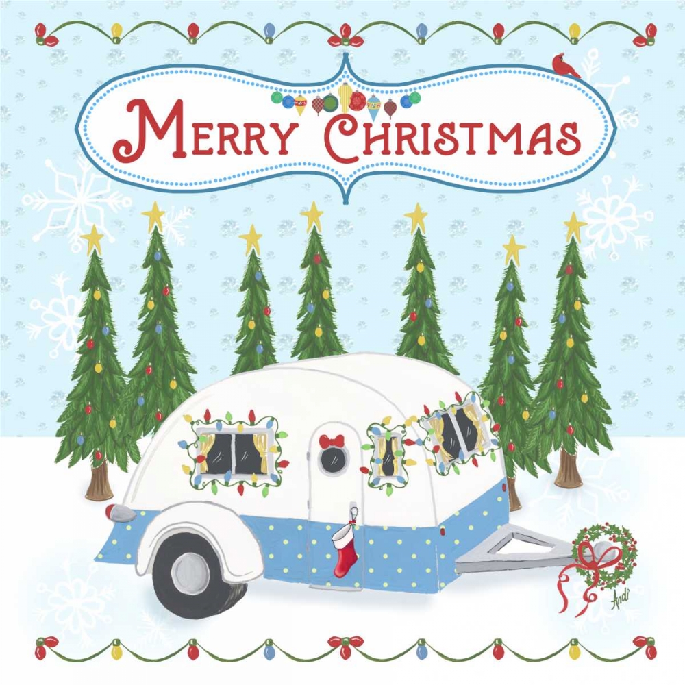 Camper Christmas art print by Andi Metz for $57.95 CAD
