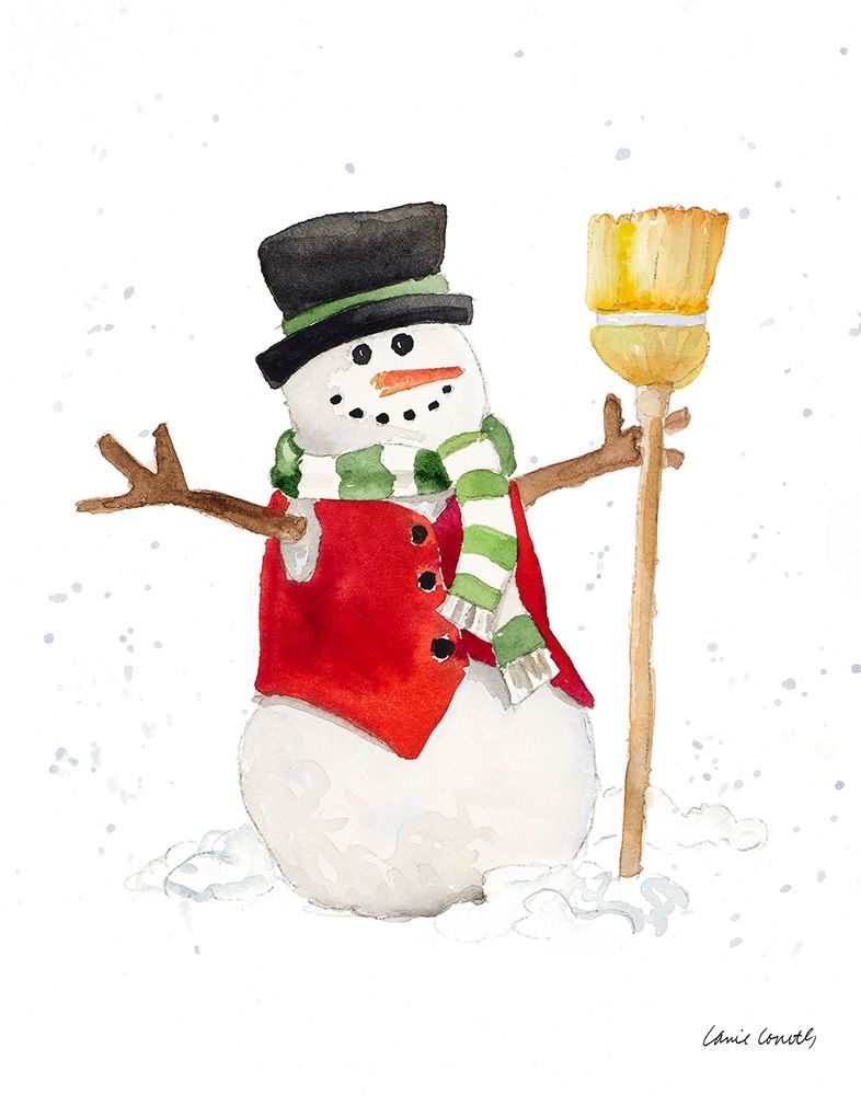 Watercolor Snowman I art print by Lanie Loreth for $57.95 CAD