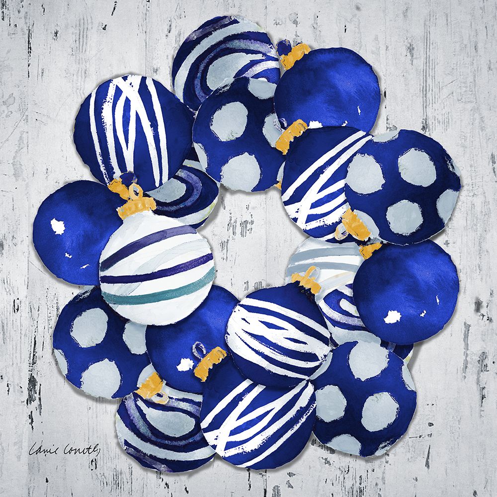 Blue Christmas Ornaments art print by Lanie Loreth for $57.95 CAD