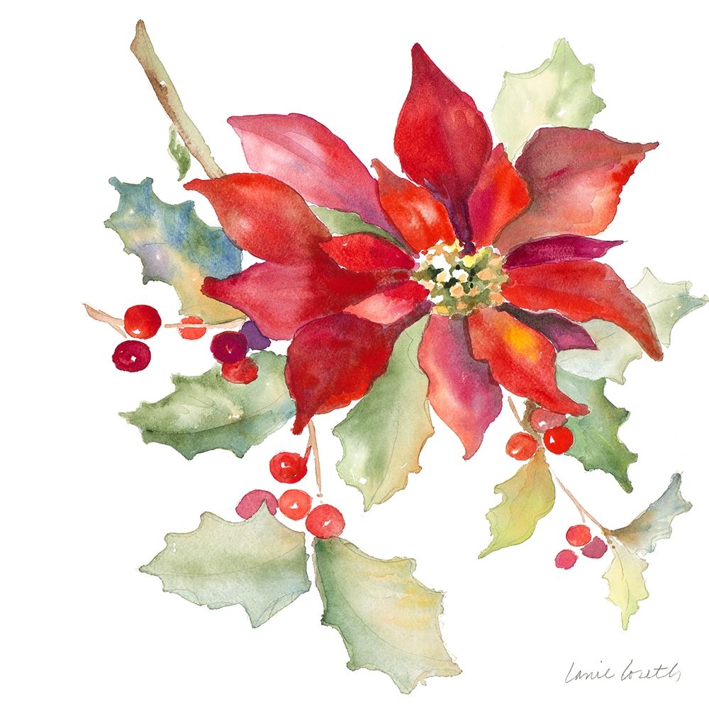 Poinsettias II art print by Lanie Loreth for $57.95 CAD