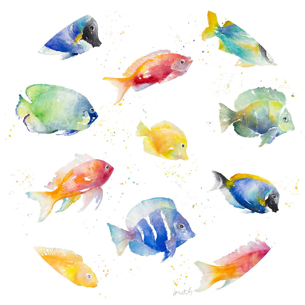 Tropical Fish Round art print by Lanie Loreth for $57.95 CAD