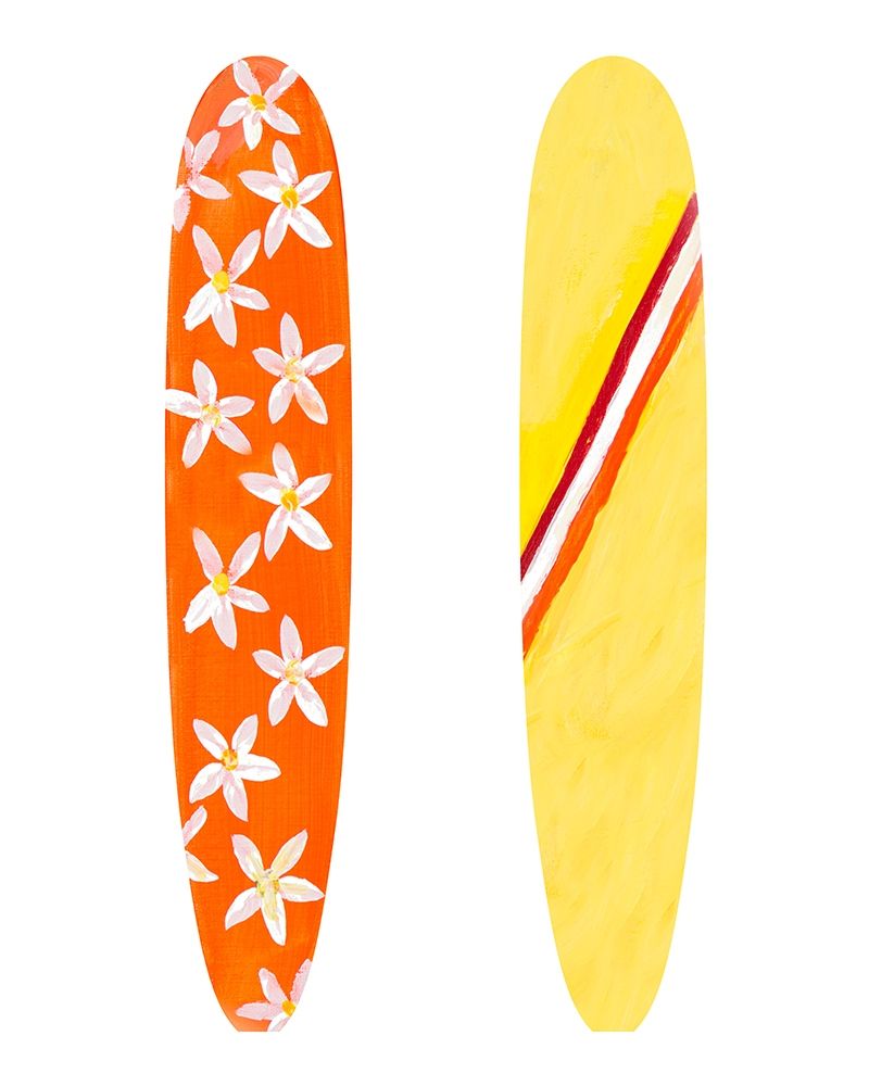 Orange and Yellow Surf Boards art print by Julie DeRice for $57.95 CAD