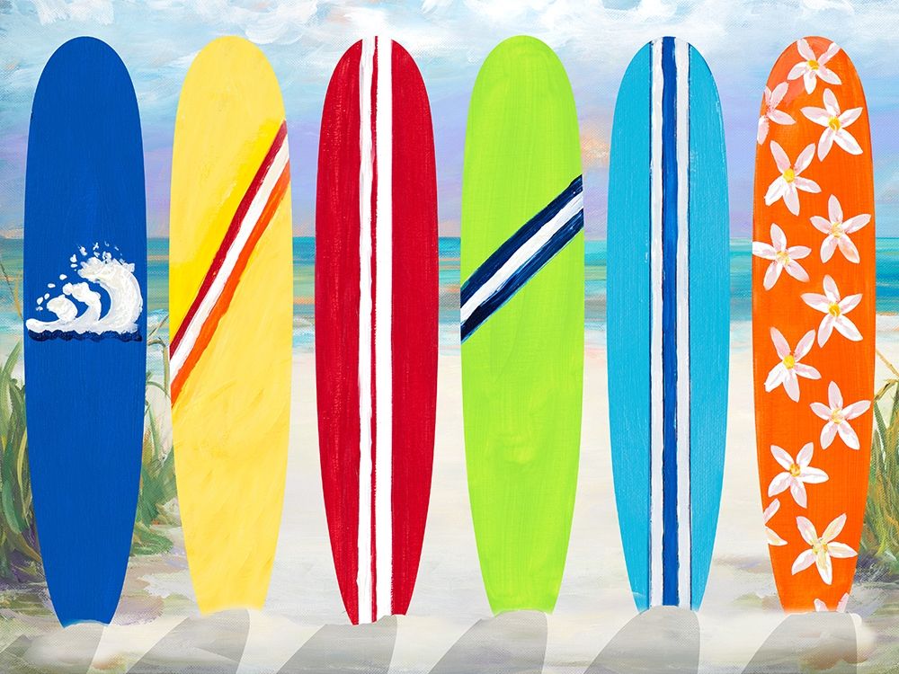 Surf Boards on the Beach art print by Julie DeRice for $57.95 CAD