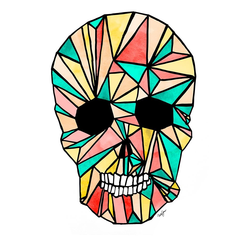 Colorful Skull art print by Nola James for $57.95 CAD