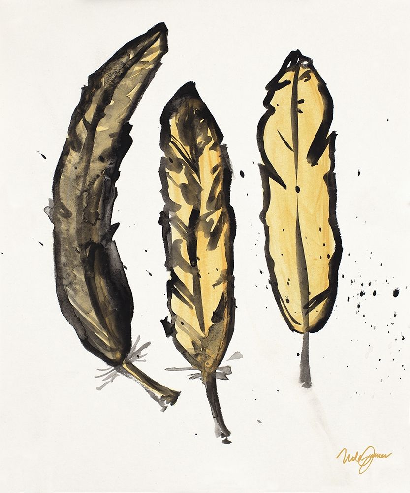 Golden Feathers I art print by Nola James for $57.95 CAD