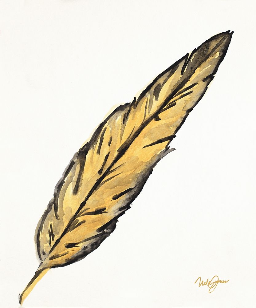 Golden Feathers II art print by Nola James for $57.95 CAD