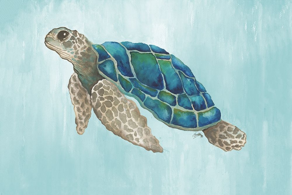 Watercolor Sea Turtle art print by Elizabeth Medley for $57.95 CAD
